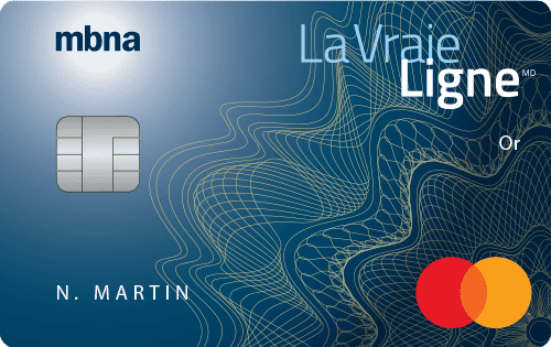 Carte de crédit Mastercardᴹᴰ La Vraie Ligne Orᴹᴰ